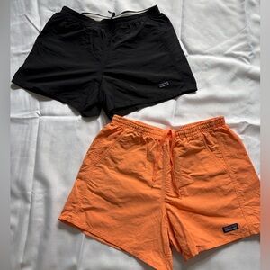 BUNDLE (2) Patagonia - Women’s Baggies Athletic Shorts - M - Black & Coral